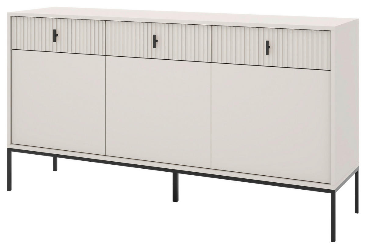 SIDEBOARD Maggiore  in 154,5/82,6/39 cm  - Kaschmir/Schwarz, Design, Holzwerkstoff/Metall (154,5/82,6/39cm) - Boxxx