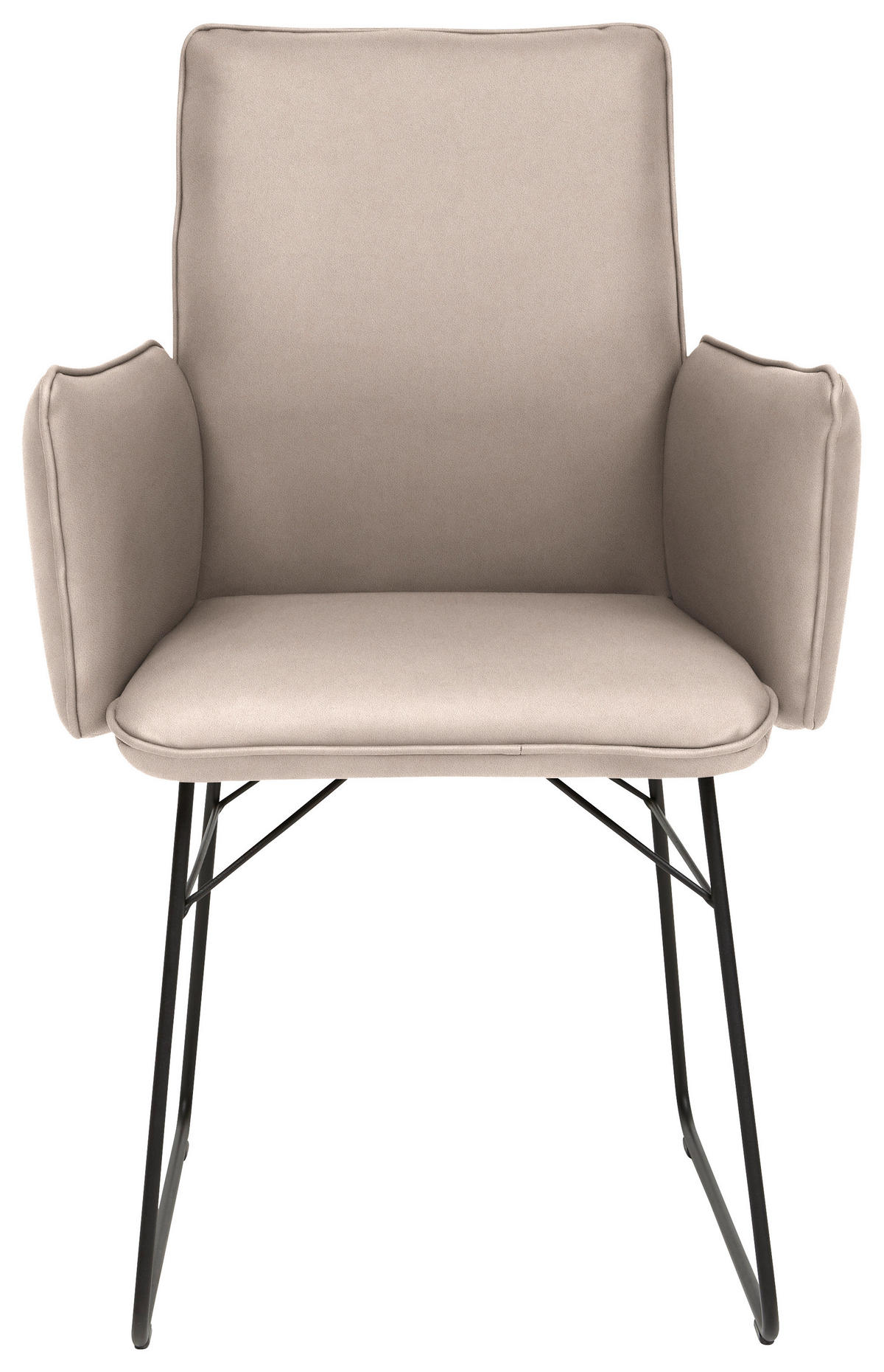 ARMLEHNSTUHL  in Stahl Mikrofaser  - Greige/Schwarz, Design, Textil/Metall (61/91/60cm) - Dieter Knoll