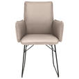 ARMLEHNSTUHL  in Stahl Mikrofaser  - Greige/Schwarz, Design, Textil/Metall (61/91/60cm) - Dieter Knoll