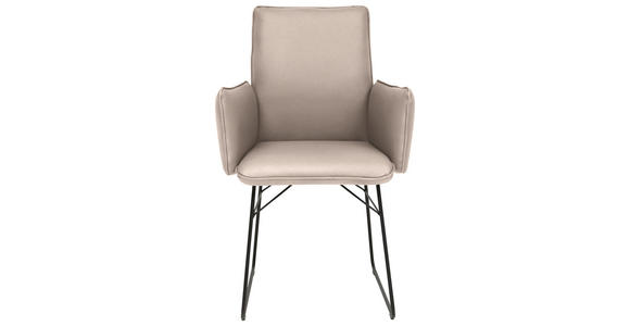 ARMLEHNSTUHL  in Stahl Mikrofaser  - Greige/Schwarz, Design, Textil/Metall (61/91/60cm) - Dieter Knoll