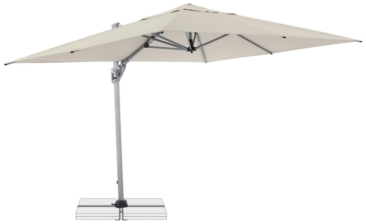AMPELSCHIRM 350x260 cm Naturfarben  - Silberfarben/Naturfarben, Basics, Textil/Metall (350/260cm) - Doppler