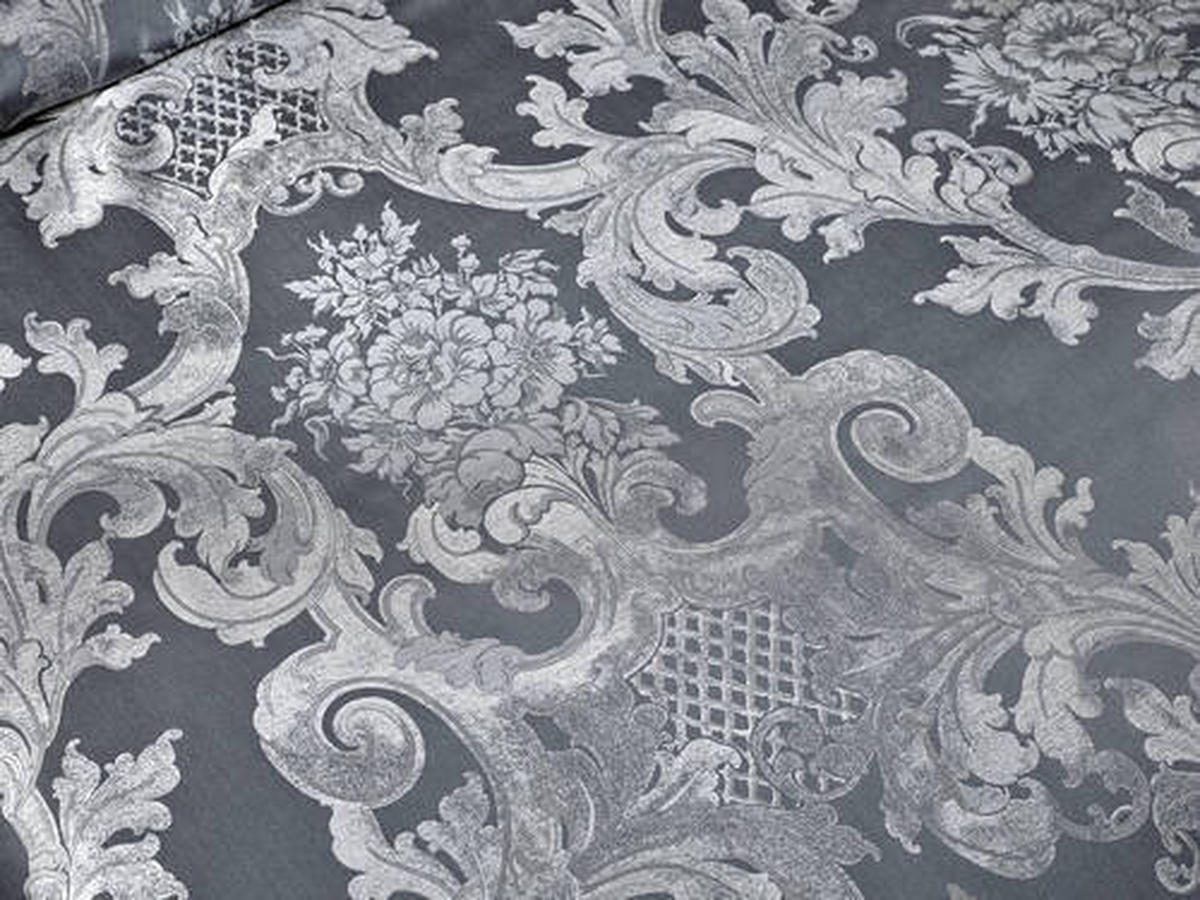 POVLEČENÍ, damašek, šedá, černá, bílá, 140/200 cm - šedá/bílá, Konvenční, textil (140/200cm) - Curt Bauer
