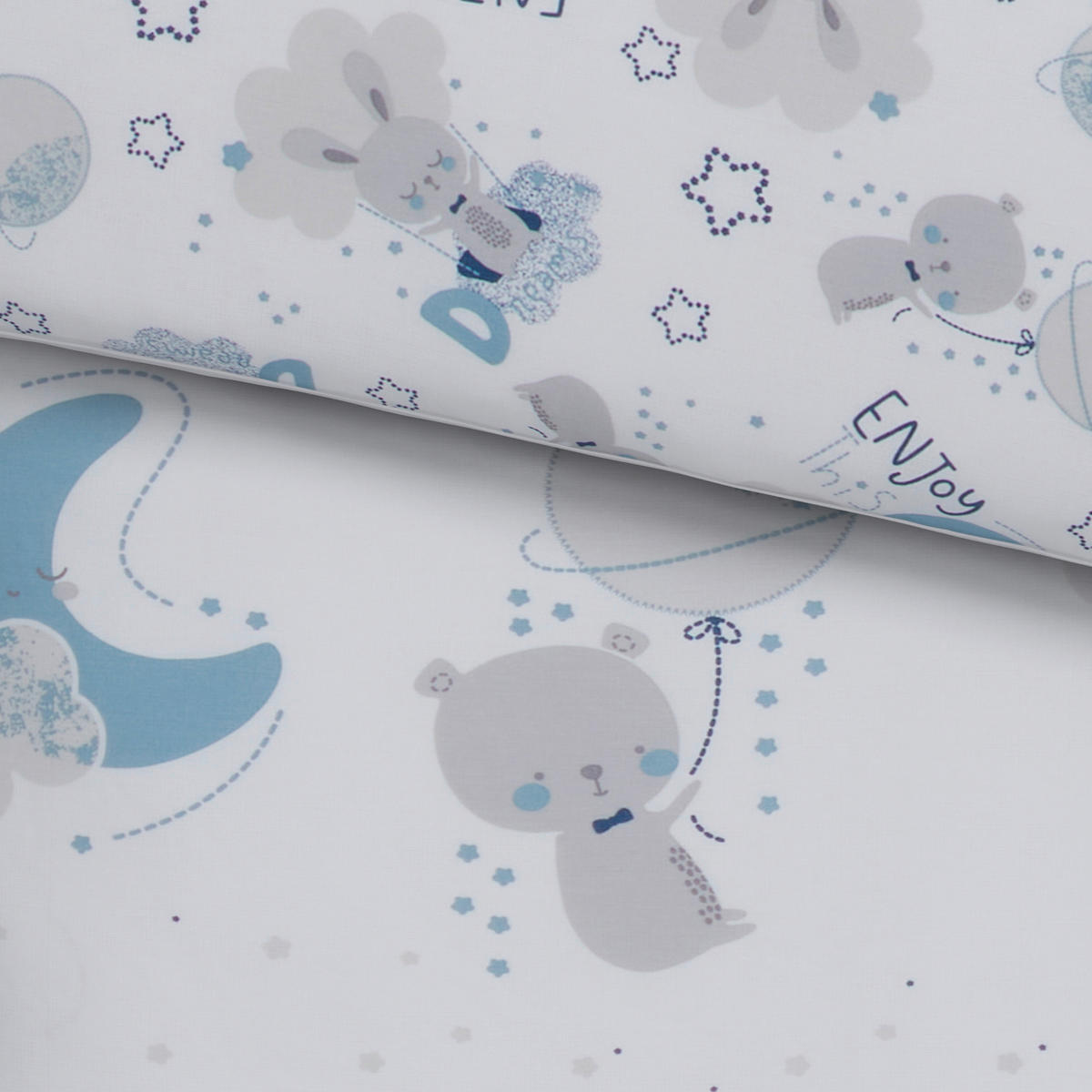 POSTELJINA ZA BEBE  100/135 cm    TIMMY BLUE  - siva/plava, Basics, tekstil (100/135cm) - Avelia