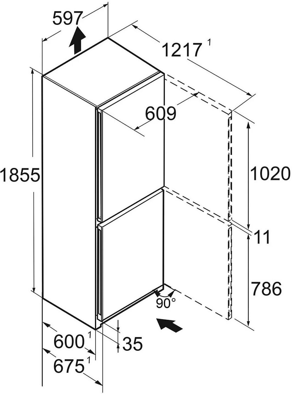 KÜHL-GEFRIER-KOMBINATION CBNBDC573I  - Schwarz, Basics, Kunststoff/Metall (59,7/201,5/67,5cm) - Liebherr