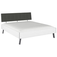 BETT 180/200 cm,  in Weiß,  - Weiß/Grau, Design, Textil/Metall (180/200cm) - Carryhome