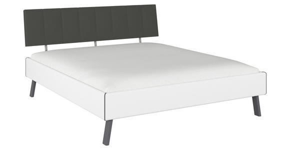 BETT 180/200 cm  in Weiß  - Weiß/Grau, Design, Holzwerkstoff/Textil (180/200cm) - Carryhome