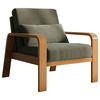 FERNSEHSESSEL in Mikrofaser Olivgrün  - Eichefarben/Olivgrün, Konventionell, Holz/Textil (79/91/93cm) - Livetastic
