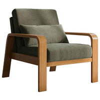 FERNSEHSESSEL in Mikrofaser Olivgrün  - Eichefarben/Olivgrün, Konventionell, Holz/Textil (79/91/93cm) - Livetastic