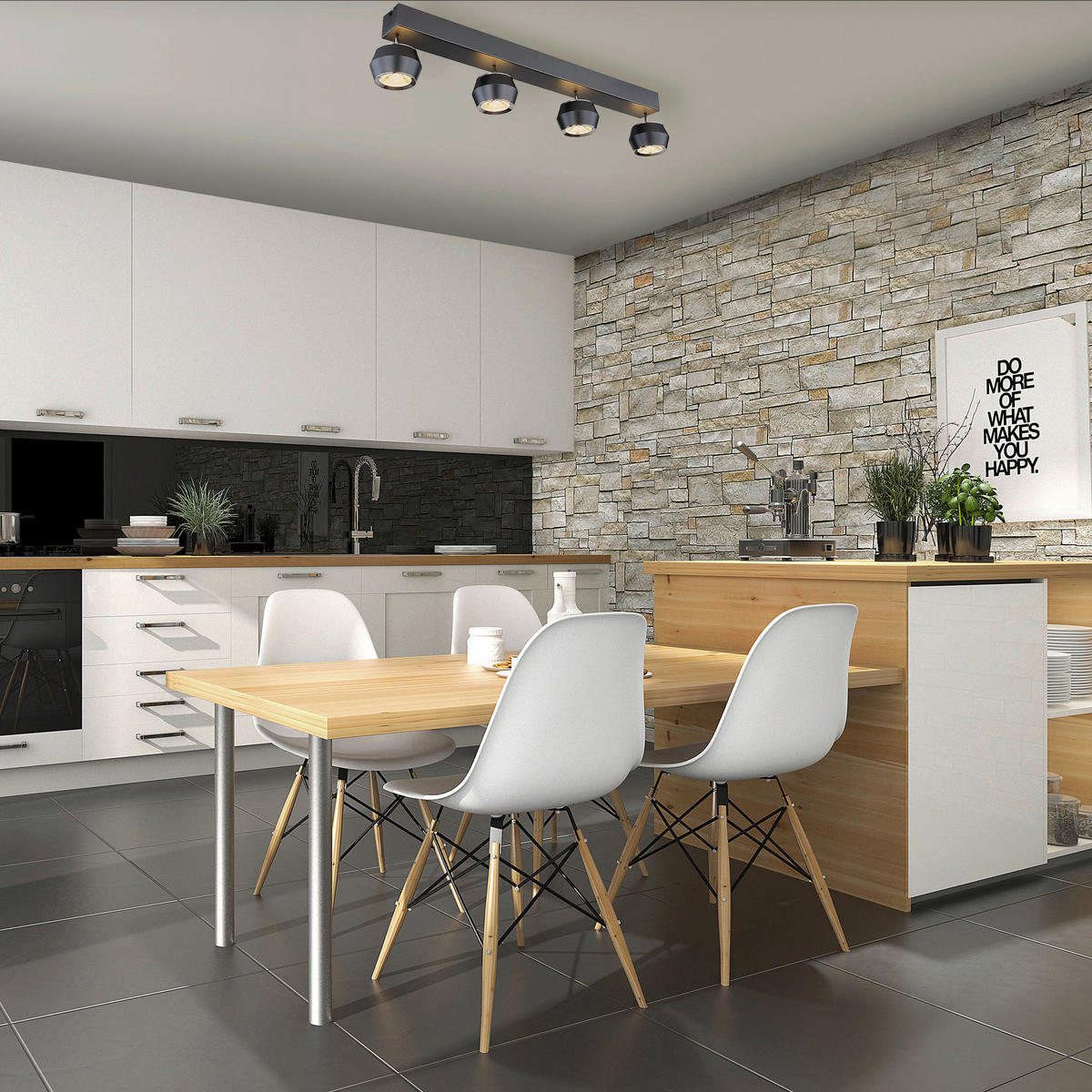 LED FÜGGŐLÁMPA 80,5/10/200 cm  - opál/szürke, Design, műanyag/fém (80,5/10/200cm)