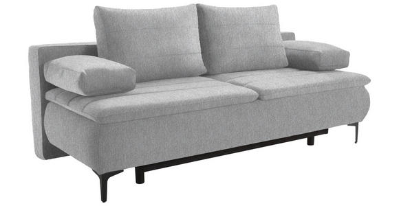 BOXSPRINGSOFA Webstoff Hellgrau - Hellgrau/Schwarz, KONVENTIONELL, Textil/Metall (204/93/100cm) - Novel