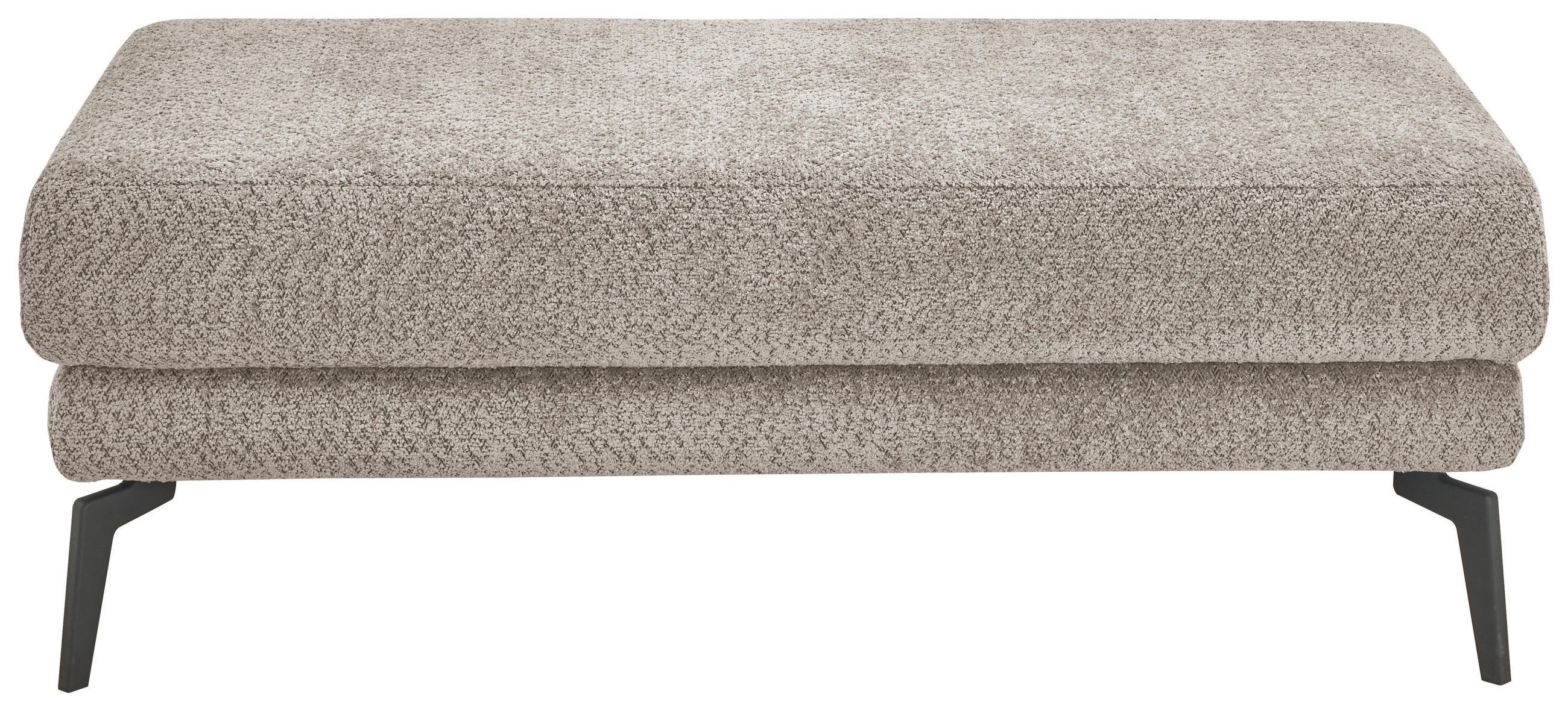 HOCKER Chenille Grau  - Schwarz/Grau, KONVENTIONELL, Textil/Metall (130/44/68cm) - SetOne by Musterring