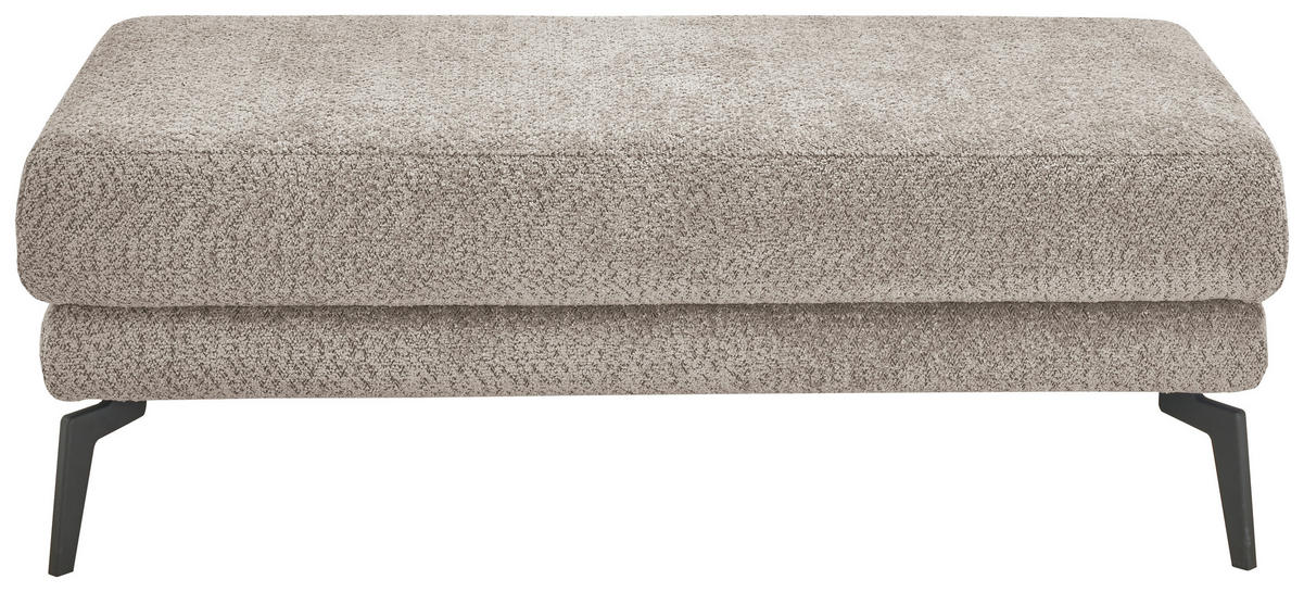 HOCKER Chenille Grau  - Schwarz/Grau, KONVENTIONELL, Textil/Metall (130/44/68cm) - SetOne by Musterring