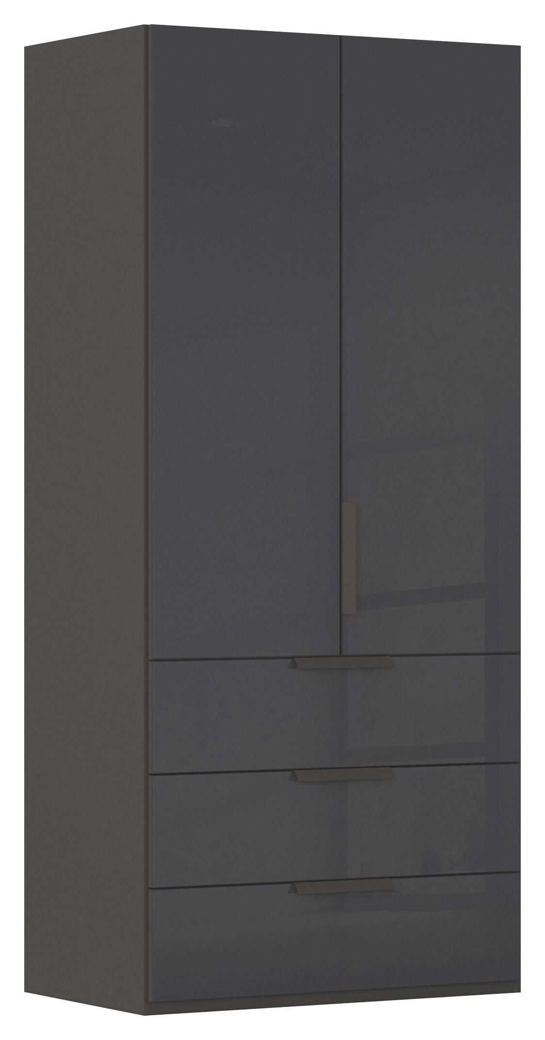 DREHTÜRENSCHRANK 101/223/61 cm,  in Graphitfarben, 2-türig  - Graphitfarben, Basics, Glas/Holzwerkstoff (101/223/61cm) - Novel