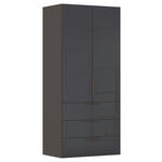 DREHTÜRENSCHRANK 101/223/61 cm,  in Graphitfarben, 2-türig  - Graphitfarben, Basics, Glas/Holzwerkstoff (101/223/61cm) - Novel