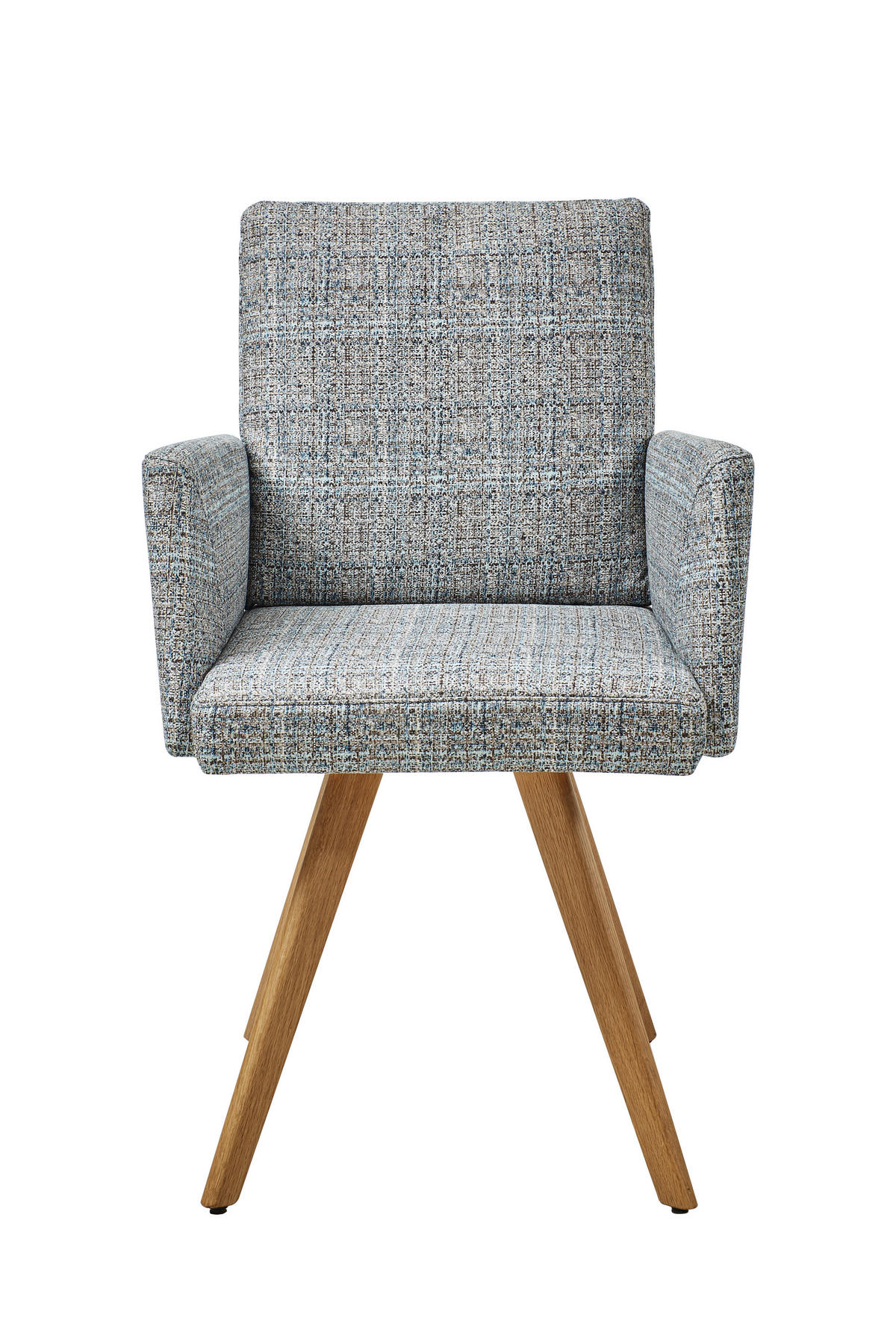 ARMLEHNSTUHL  in Flachgewebe  - Blau/Eichefarben, Design, Holz/Textil (56/92/60cm) - Dieter Knoll