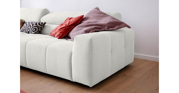 ECKSOFA in Feincord Weiß  - Schwarz/Weiß, KONVENTIONELL, Kunststoff/Textil (219/311cm) - Hom`in