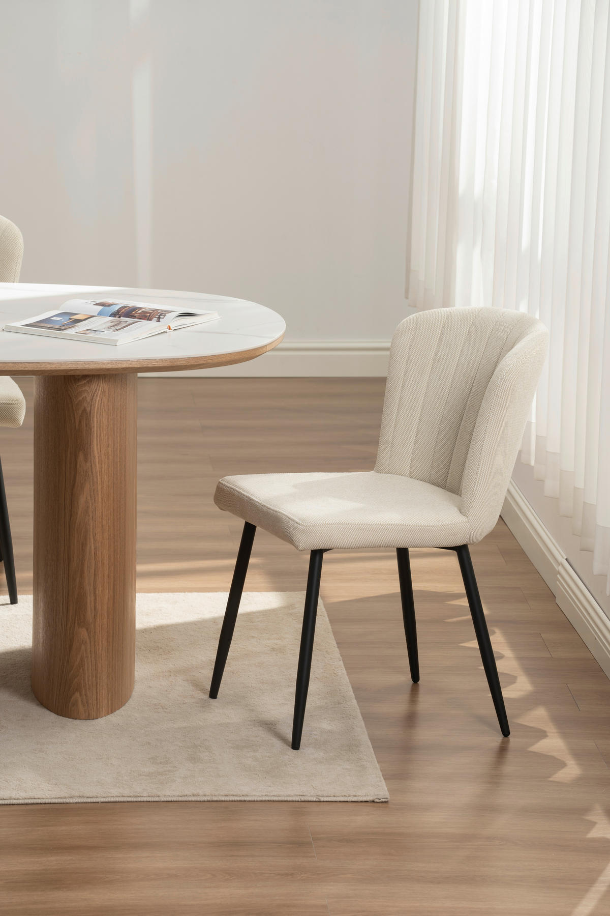 VIERFUßSTUHL - Beige/Schwarz, KONVENTIONELL, Holz/Textil (52/82/60cm) - P & B