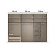 SCHWEBETÜRENSCHRANK 301/223/68 cm 3-türig Champagner  - Champagner/Schwarz, KONVENTIONELL, Glas/Holzwerkstoff (301/223/68cm) - Novel