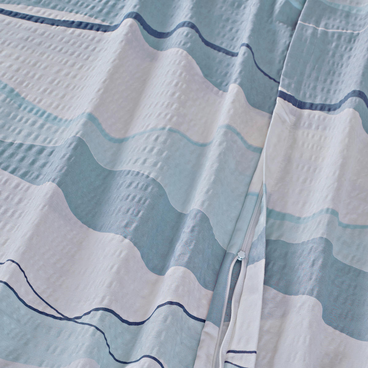 BETTWÄSCHE 2-teilig Seersucker 135/200 cm  - Blau, Design, Textil (135/200cm) - Florella