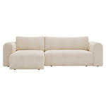 ECKSOFA Creme Cord  - Creme/Schwarz, MODERN, Kunststoff/Textil (150/245cm) - Carryhome