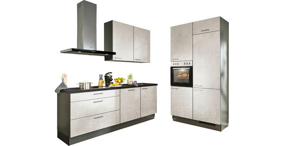 ECKKÜCHE 220/120 cm  in Graphitfarben, Schwarz, Weiß  - Schwarz/Graphitfarben, Design, Holzwerkstoff/Metall (220/120cm) - Xora