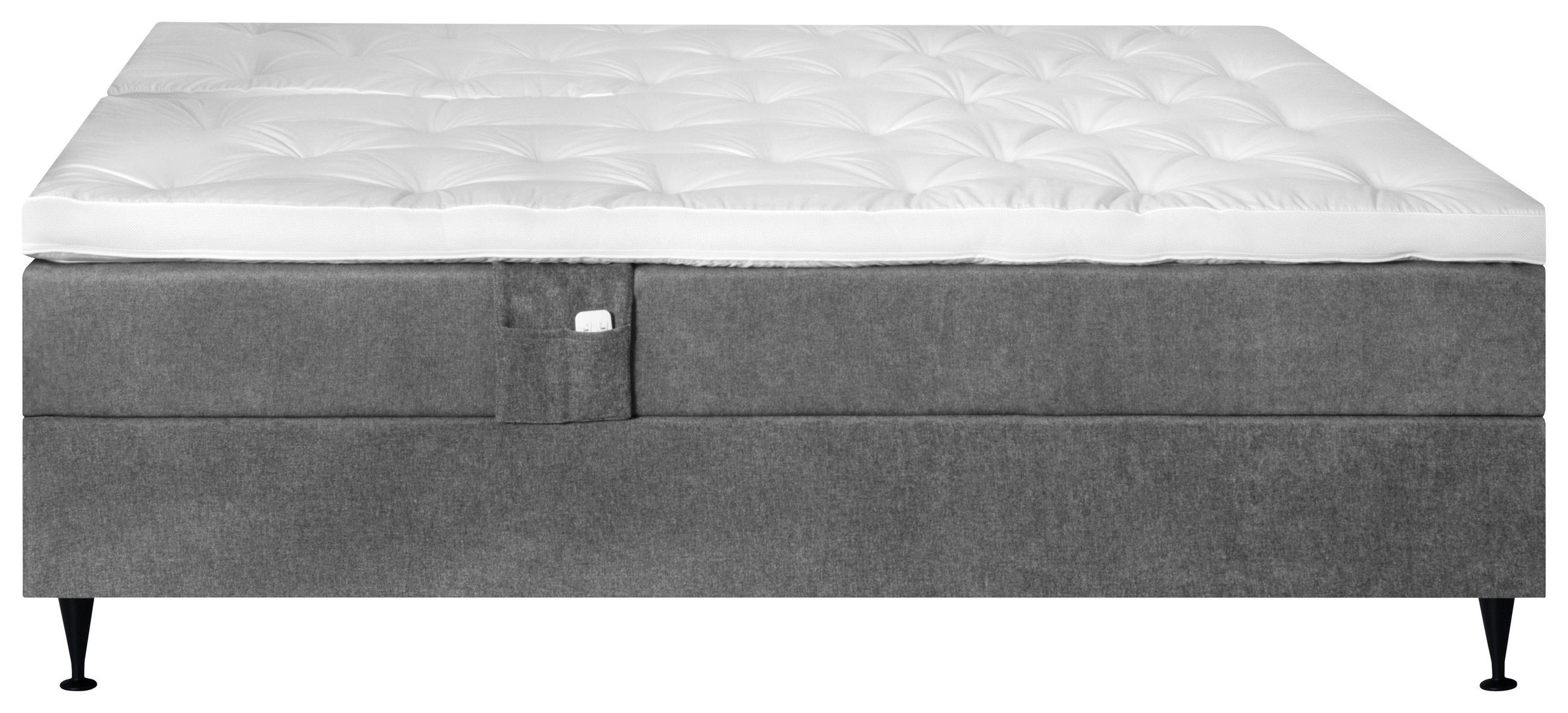STÄLLBAR SÄNG 210/210 cm  i grå   - svart/grå, Klassisk, metall/trä (210/210cm) - Ambiente