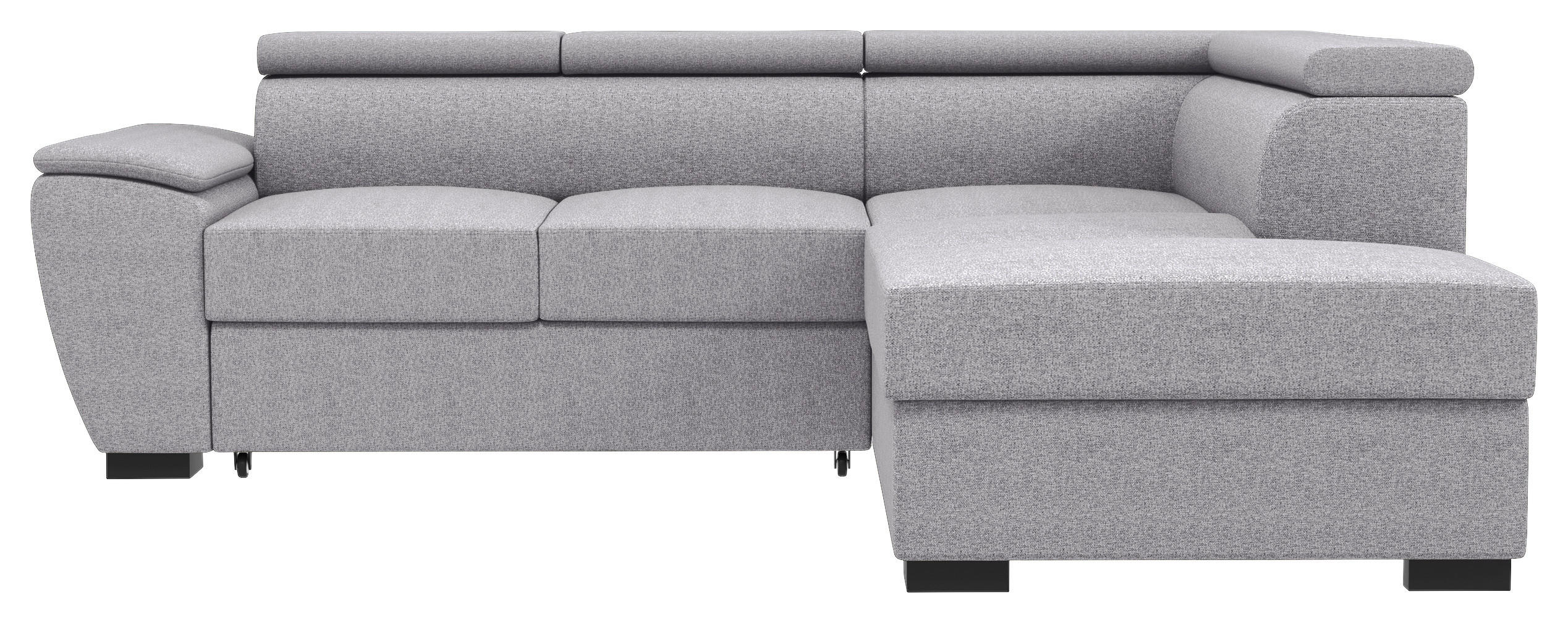 ECKSOFA Grau Flachgewebe  - Schwarz/Grau, KONVENTIONELL, Kunststoff/Textil (266/220cm) - Carryhome