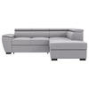 ECKSOFA  in Flachgewebe Grau  - Schwarz/Grau, KONVENTIONELL, Kunststoff/Textil (266/220cm) - Carryhome