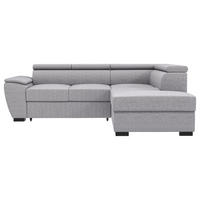 ECKSOFA Grau Flachgewebe  - Schwarz/Grau, KONVENTIONELL, Kunststoff/Textil (266/220cm) - Carryhome