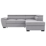 ECKSOFA Grau Flachgewebe  - Schwarz/Grau, KONVENTIONELL, Kunststoff/Textil (266/220cm) - Carryhome