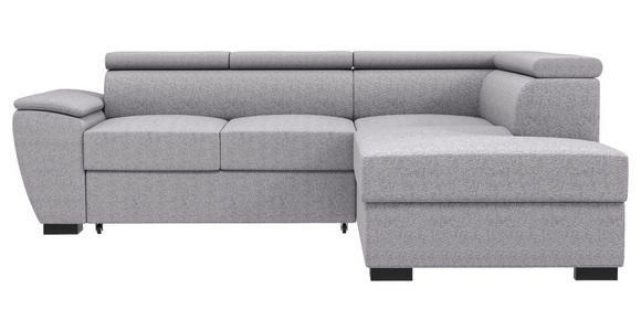 ECKSOFA  in Flachgewebe Grau  - Schwarz/Grau, KONVENTIONELL, Kunststoff/Textil (266/220cm) - Carryhome