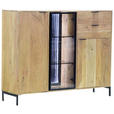 HIGHBOARD  in 145/115/40 cm  - Schwarz/Akaziefarben, LIFESTYLE, Glas/Holz (145/115/40cm) - Landscape