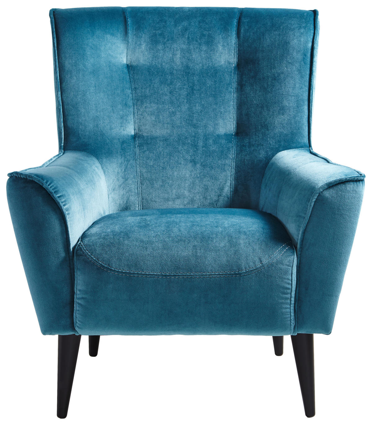 FOTEL - olajkék/fekete, Design, textil/fa (77/93/80cm) - MID.YOU