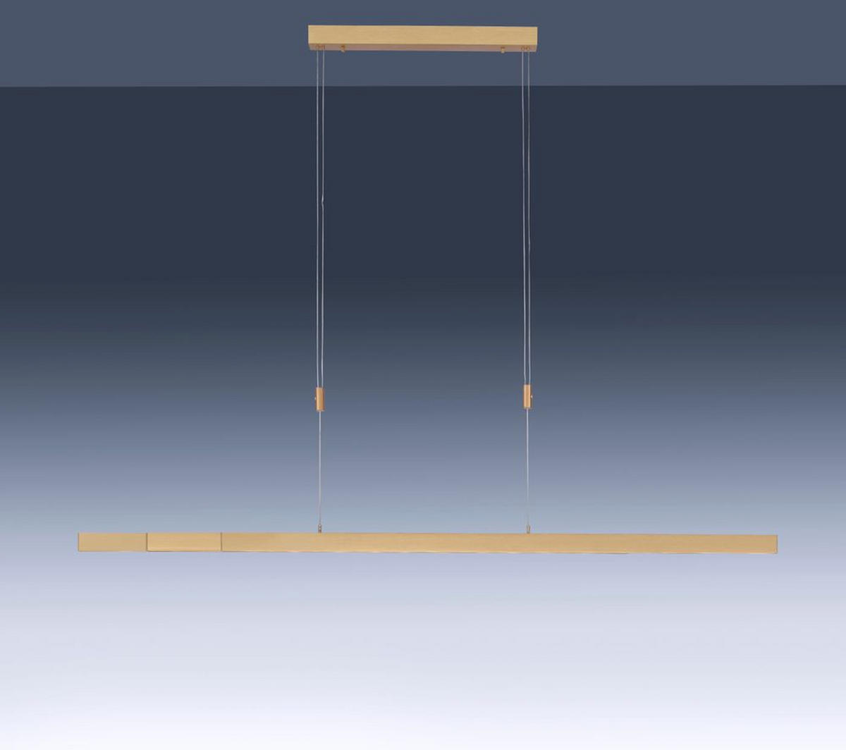 LED-HÄNGELEUCHTE 120-179/5,5/180 cm    - Messingfarben, Design, Metall (120-179/5,5/180cm) - Paul Neuhaus