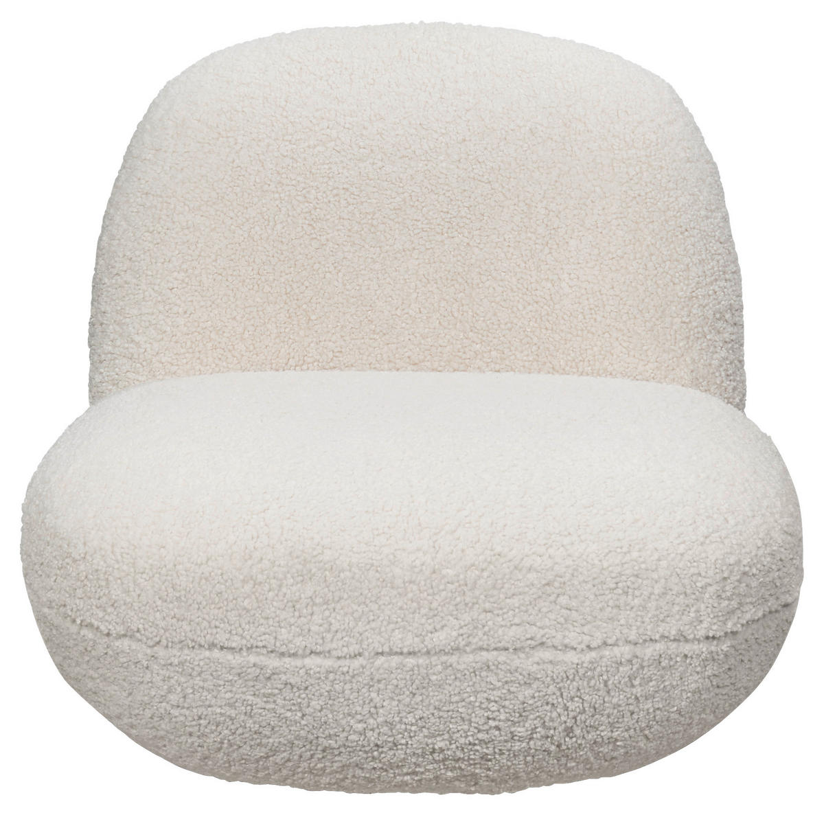 SESSEL in Teddystoff Creme  - Creme/Schwarz, Modern, Textil/Metall (85/70/99cm) - MID.YOU