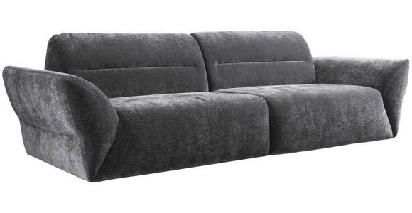 BIGSOFA Chenille Grau  - Schwarz/Grau, KONVENTIONELL, Kunststoff/Textil (300/91/116cm) - Cantus