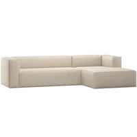ECKSOFA Bean in Webstoff Beige  305/175 cm  - Beige/Schwarz, MODERN, Kunststoff/Textil (305/175cm) - Livetastic