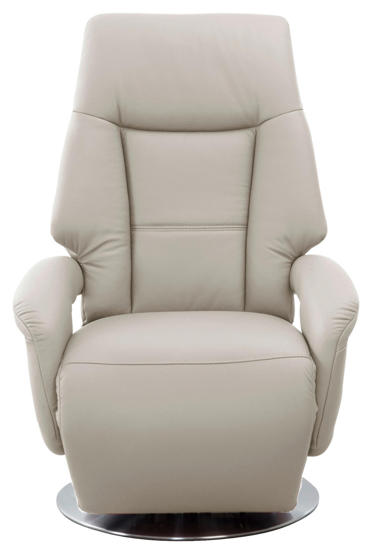 RELAXSESSEL Echtleder    - Chromfarben/Weiß, KONVENTIONELL, Leder/Metall (74/111/77cm) - Sit & More