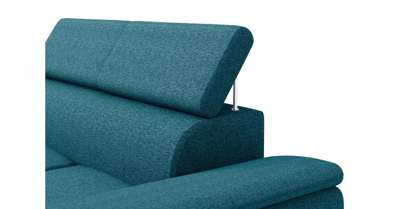 ECKSOFA  in Flachgewebe Petrol  - Petrol/Schwarz, KONVENTIONELL, Kunststoff/Textil (220/266cm) - Carryhome