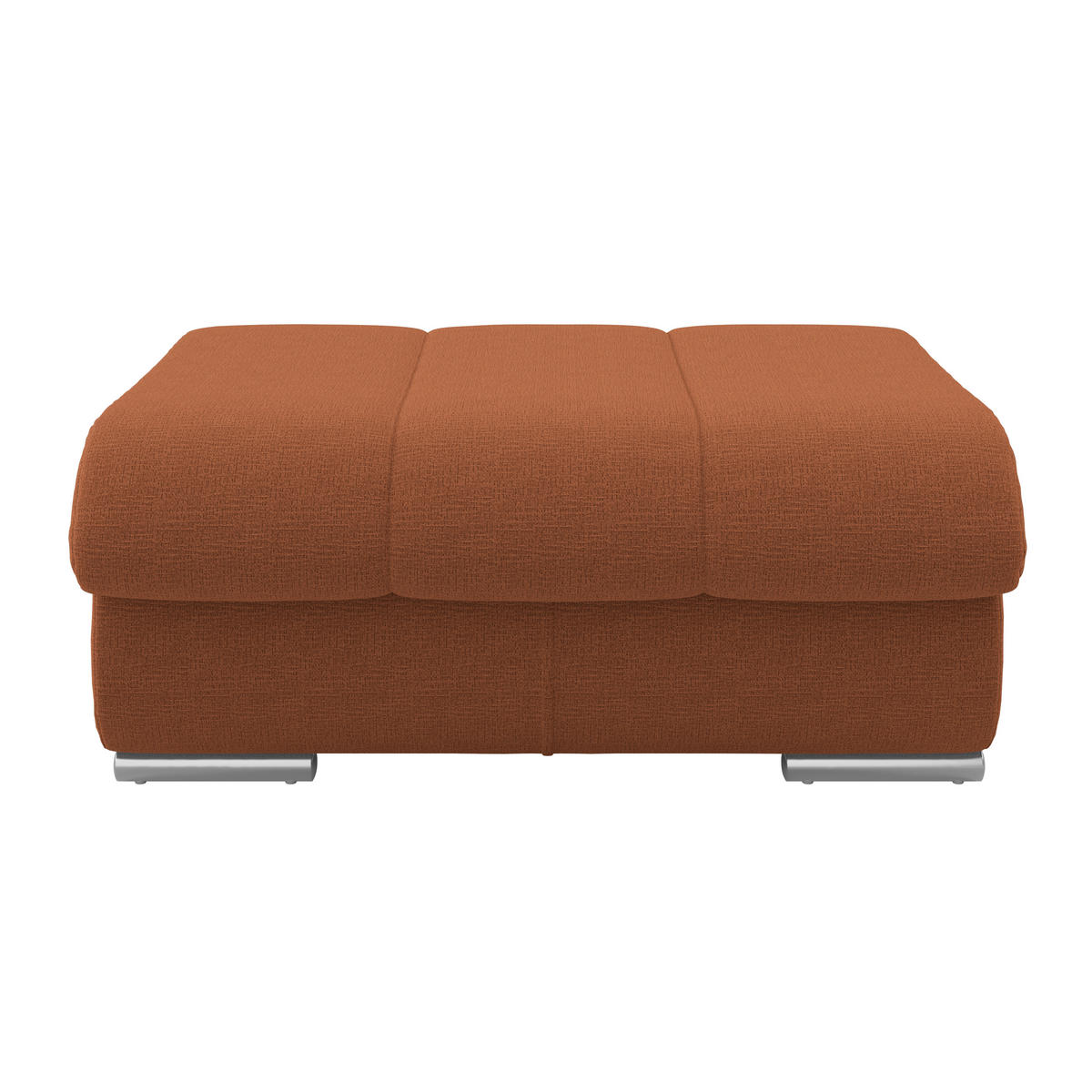 HOCKER Textil Terracotta  - Chromfarben/Terracotta, Modern, Textil/Metall (100/43/80cm) - Livetastic