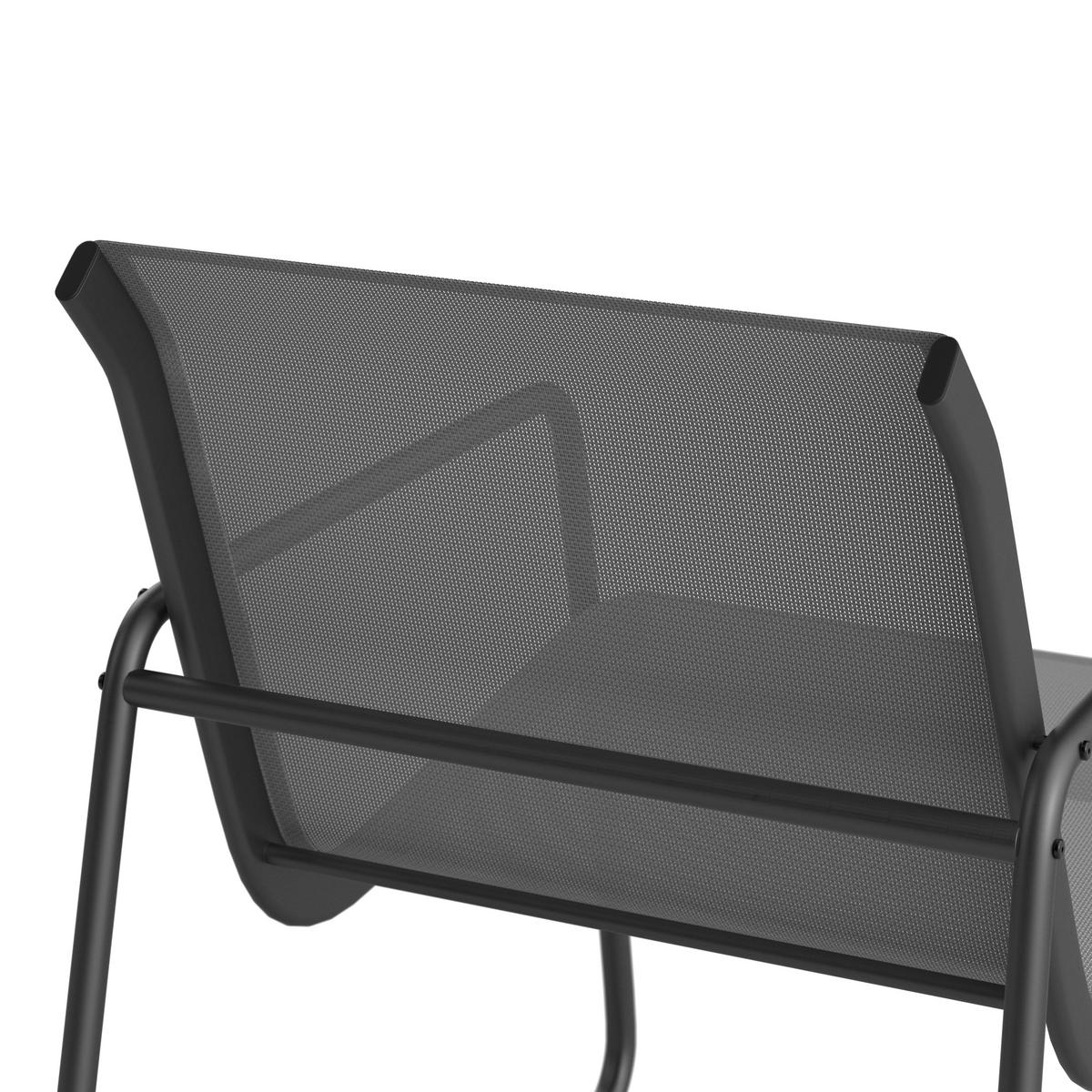 GARTENSET Webstoff Eisen  - Dunkelgrau/Schwarz, Design, Glas/Textil - Ambia Garden
