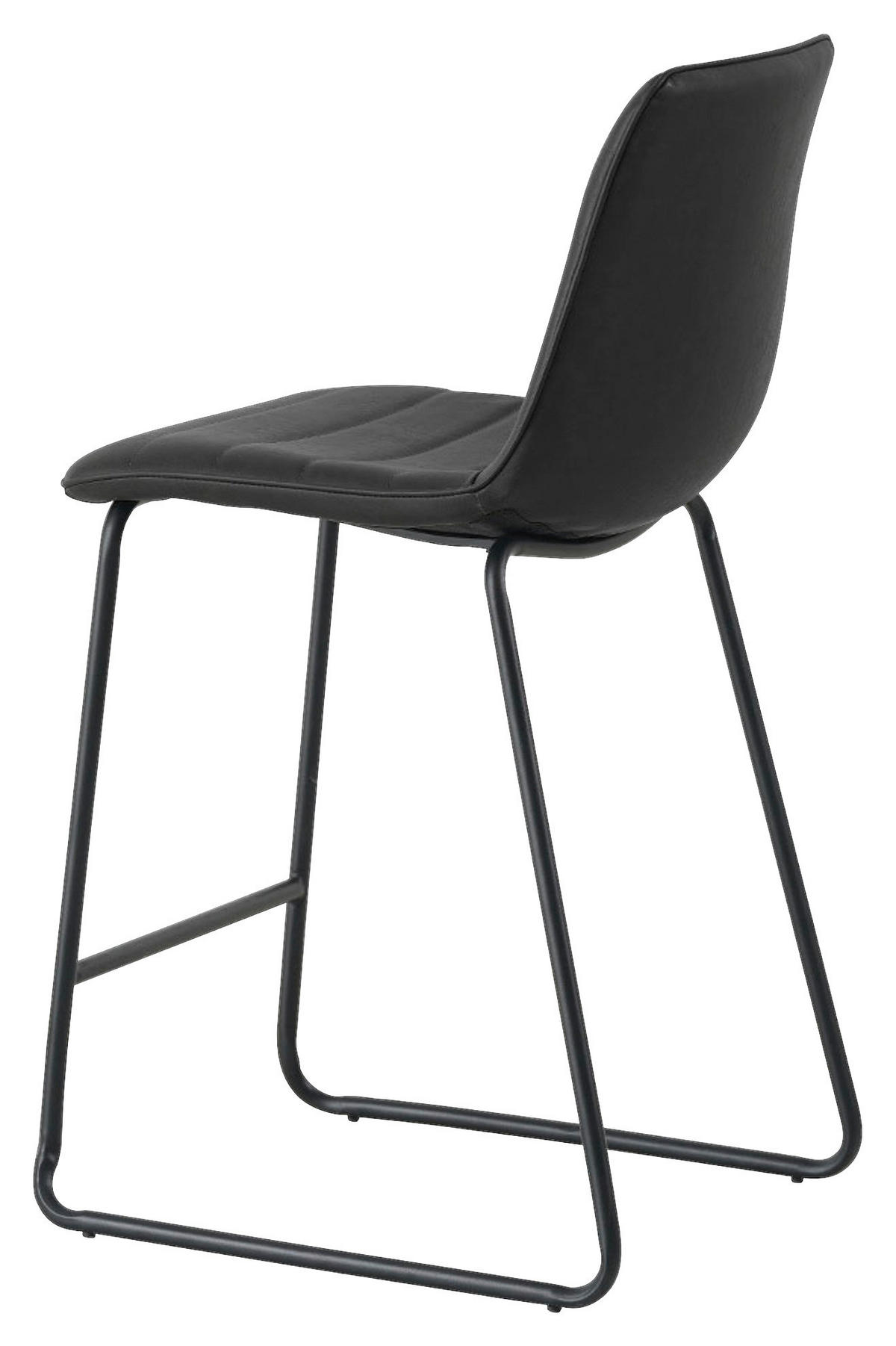 BARHOCKER-SET Lederlook Schwarz Stahl  - Schwarz, KONVENTIONELL, Kunststoff/Textil (49/98/54,5cm) - MID.YOU