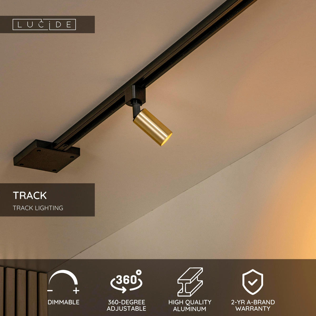 SCHIENENSYSTEM Track 4/4.6/14.3 cm   - Messingfarben, Basics, Metall (4/4.6/14.3cm) - Lucide