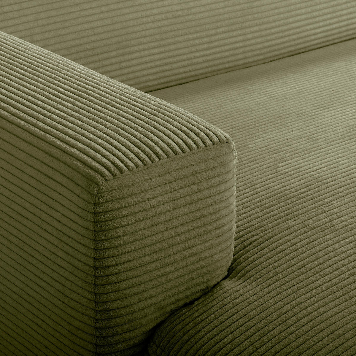 ECKSOFA RENO Grün Cord Relaxfunktion, Kopfteilverstellung  - Schwarz/Grün, Design, Kunststoff/Textil (184/248cm) - Livetastic
