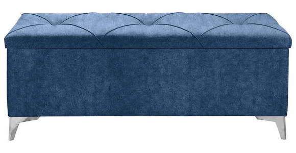 BETTBANK Mikrofaser Blau  - Blau/Silberfarben, KONVENTIONELL, Kunststoff/Textil (140/52/50cm) - Esposa