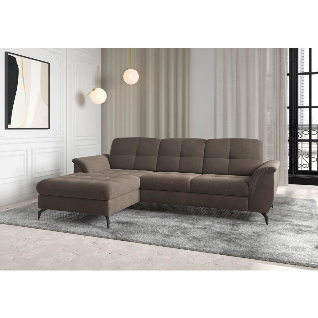 Sit & More ROHOVÁ SEDAČKA, textil, tmavohnedá