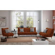 3-SITZER-SOFA in Mikrofaser Terracotta  - Terracotta/Schwarz, KONVENTIONELL, Textil/Metall (230/100/101cm) - Hom`in