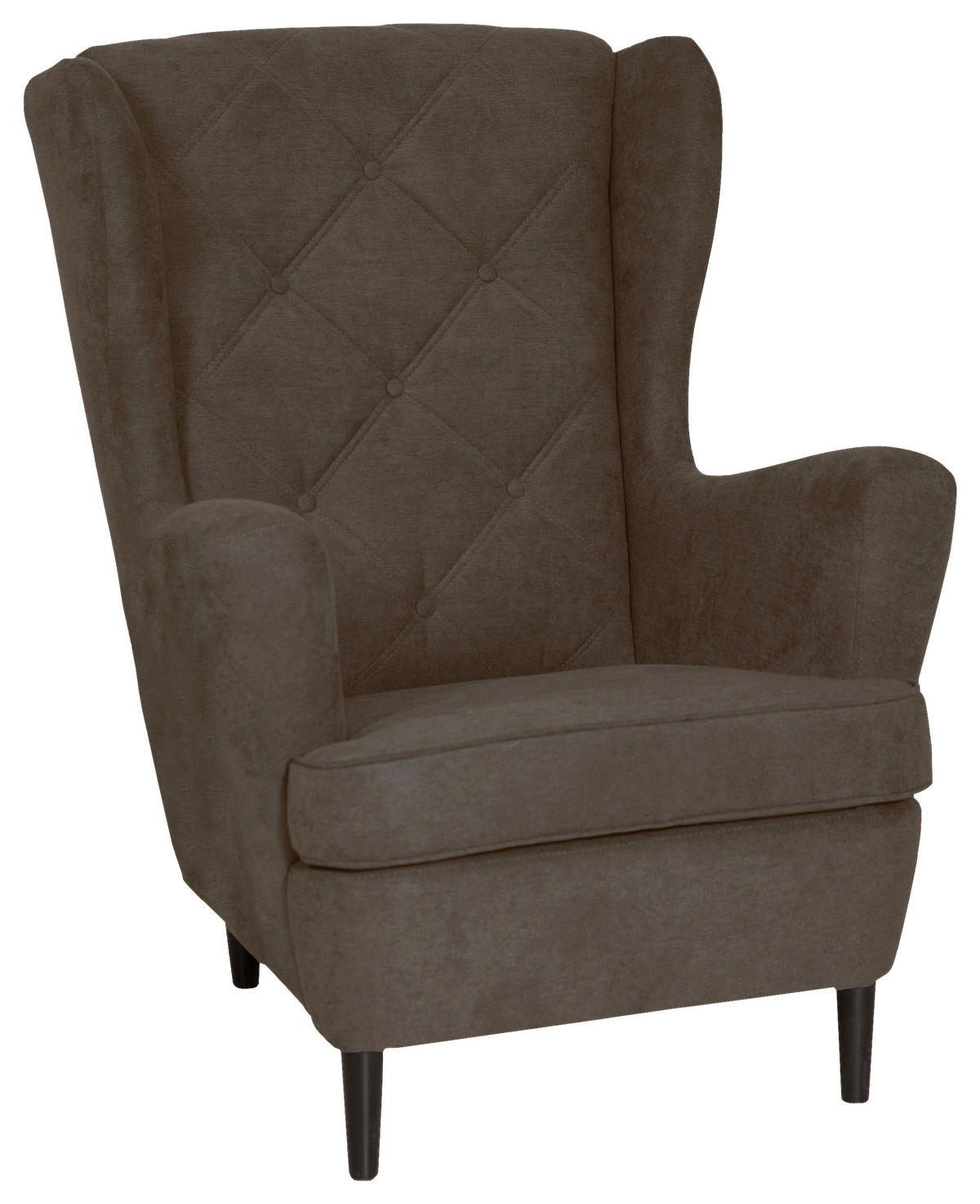 FÜLES FOTEL - barna/sötétszürke, Basics, textil/fa (78/102/98cm) - Carryhome