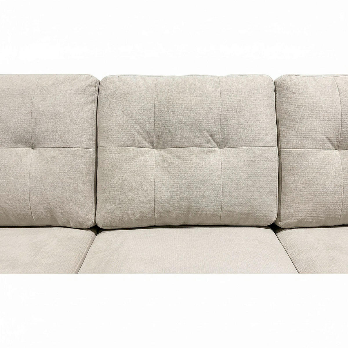 ECKSOFA RIVO Beige Webstoff Rückenkissen  - Beige/Naturfarben, Design, Kunststoff/Textil (185/88/129/76cm) - MID.YOU