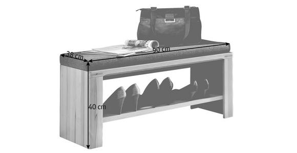 GARDEROBENBANK 90/40/38 cm - Buchefarben/Grau, KONVENTIONELL, Holz/Holzwerkstoff (90/40/38cm) - Venda